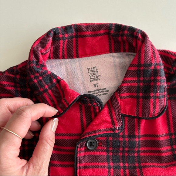 Toddler Plaid Button Down Pajama Set - Picture 3 of 6